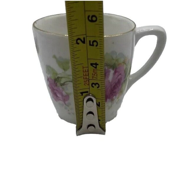 Vtg Demitasse Tea Cup Saucer Germany Crown Mark Floral Gold Tone Trim Regency - Picture 10 of 15